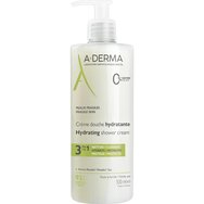 A-Derma Hydrating Shower Cream Хидратиращ кремообразен почистващ продукт за тънка, чуплива кожа, лице, тяло и коса, с помпа 500ml