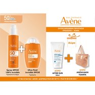 Avene Promo Invisible Spf50 Dry Touch Sun Care Spray 200ml & Ultra Spf50 Invisible Fluid 50ml & Подарък After Sun Restorative Lotion for Face & Body Travel Size 50ml & Подарък Плажна Чанта 1 Брой Avene Promo Invisible Spf50 Dry Touch Sun Care Spray 200ml & Ultra Spf50 Invisible Fluid 50ml & Подарък After Sun Restorative Lotion for Face & Body Travel Size 50ml & Подарък Плажна Чанта 1 Брой