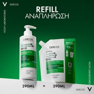 Vichy Dercos Anti-Dandruff Dermatological Shampoo for Normal to Oily Hair - Refill 390ml