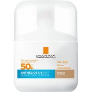 La Roche-Posay Anthelios UVAir Spf50+ Medium Natural Color Sunscreen Serum 50ml - Слънцезащитен серум за лице с много висока защита с ефирна текстура и естествен среден цвят, срещу замърсяване на околната среда