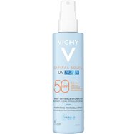 Vichy Capital Soleil UV-AQUA Spf50 Invisible Spray 200ml - Хидратиращ слънцезащитен лосион за тяло във спрей с висока защита с леко и невидимо усещане, като вода