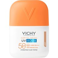 Vichy Capital Soleil UV-AQUA Spf50 Hydrating Tinted Light Fluid 50ml - Ενυδατικό Λεπτόρρευστο Αντηλιακό Προσώπου Υψηλής Προστασίας με Χρώμα Ανοιχτής Απόχρωσης & Ανάλαφρη Αίσθηση Vichy Capital Soleil UV-AQUA Spf50 Hydrating Tinted Light Fluid 50ml - Ενυδατικό Λεπτόρρευστο Αντηλιακό Προσώπου Υψηλής Προστασίας με Χρώμα Ανοιχτής Απόχρωσης & Ανάλαφρη Αίσθηση