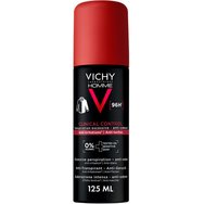 Vichy Homme Clinical Control 96h Anti-Transpirant & Deodorant Spray 125ml - Мъжки дезодорант спрей за 96-часова защита с двойно действие срещу изпотяване & неприятна миризма, с 0% алкохол, подходящ за чувствителна кожа