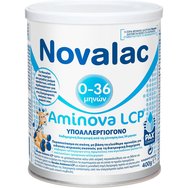 Novalac Aminova 0-36m LCP Специална бебешка формула на прах за лечение на алергии към протеини от краве мляко и непоносимост към хидролизирани формули, подходяща от раждането 400g