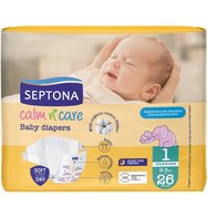 Septona Calm n\' Care Baby Diapers Giga Box Newborn No1 (2-5kg) 78 бр (3x26 бр)