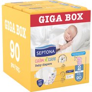 Septona Calm n\' Care Baby Diapers Giga Box Mini No2 (3-6kg) 90 бр (3x30 бр)