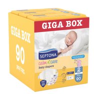 Septona Calm n\' Care Baby Diapers Giga Box Mini No2 (3-6kg) 90 бр (3x30 бр)