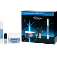 Filorga Promo Hyalu-Filler Hydrating Plumping Cream 50ml & Подарък NCEF-Revitalize Anti-Age Serum 5ml & Подарък Lip Filler Balm 4g - Хидратиращ крем-филър за лице за ежедневна грижа против стареене с 5 вида хиалуронова киселина за нормална и суха кожа & Подмладяващ серум против стареене за по-гладка, равномерна и сияйна кожа & Балсам за устни за запълване и обем