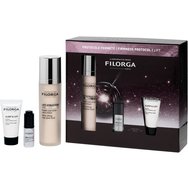 Filorga Promo Lift-Structure Radiance Ultra-Lifting Rosy-Glow Face & Neck Fluid 50ml & Подарък NCEF-Revitalize Anti-Age Serum 5ml & Sleep & Lift Ultra-Lifting Night Cream 15ml - Тънък крем за лице и шия за лифтинг резултати със светлорозов блясък и подмладяващ серум против стареене за по-гладка, равномерна и сияйна кожа и нощен крем, който възстановява еластичността и плътността