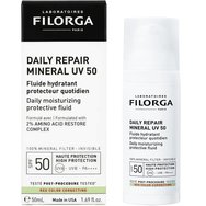 Filorga Daily Repair Spf50 Mineral Moisturizing Protective Fluid Флуиден слънцезащитен крем за лице с висока защита против зачервяване за хидратация & успокояване 50ml
