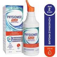 Physiomer Plus Nasal Spray 135ml - Назален спрей със 100% чиста морска вода за лечение на силно запушен нос, подходящ за деца над 2 години