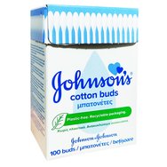 Johnson's Baby Cotton Buds 100 броя - Тампони от 100% чист памук и основи от 100% хартия Johnson's Baby Cotton Buds 100 броя - Тампони от 100% чист памук и основи от 100% хартия