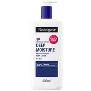 Neutrogena Promo Deep Moisture Fast Absorbing Body Lotion 400ml - Лосион за тяло за дълбока хидратация и незабавно попиване с помпа