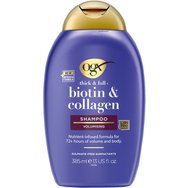 OGX Biotin & Collagen Volumising Shampoo 385ml - Шампоан за плътност и обем с витамин B7, биотин и колаген за фина коса OGX Biotin & Collagen Volumising Shampoo 385ml - Шампоан за плътност и обем с витамин B7, биотин и колаген за фина коса