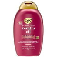 OGX Keratin Oil Strength & Shine Hair Conditioner 385ml - Нежен крем за коса за укрепване и блясък с кератин и арганово масло за предотвратяване на накъсване на косата