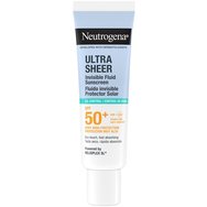 Neutrogena Ultra Sheer Oil Control Sunscreen Invisible Spf50+ Fluid Слънцезащитен крем за лице с много висока степен на защита и тънка текстура за контрол на омазняването при кожа, склонна към акне 50ml