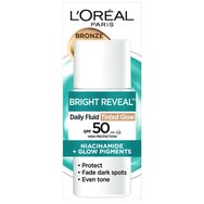 Loreal Paris Bright Reveal Daily Fluid Tinted Glow Spf50, 50ml - Bronze