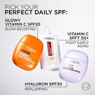 L\'Oreal Paris Revitalift Vitamin C Spf30 Tinted Glow Daily Fluid Флуидна крем за лице с висока защита с витамин C, с цвят & отразяващи перли за сияние, равномерен тон & намаляване на признаците на стареене 40ml