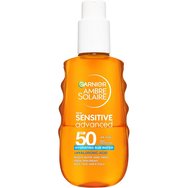 Garnier Ambre Solaire Spf50 Sensitive Advanced Hydrating Sun Water Хидратираща двуфазна слънцезащитна вода с висока защита за тяло, лице и коса с хиалуронова киселина 150ml