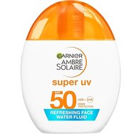 Garnier Ambre Solaire Spf50 Super UV Refreshing Face Water Fluid Прозрачен слънцезащитен крем за лице с висока защита и хиалуронова киселина 40ml