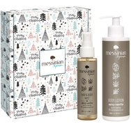 Messinian Spa Promo Christmas Box Spicy Vanilla Body Lotion 300ml & Hair & Body Mist 100ml - Хидратиращо празнично мляко с аромат на ванилия с помпа и хидратиращ празничен спрей за коса и тяло с аромат на ванилия