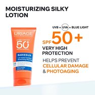 Uriage Bariesun Moisturizing Spf50+ Silky Lotion Слънцезащитен лосион с много висока защита, подходящ за лице и тяло 100мл Uriage Bariesun Moisturizing Spf50+ Silky Lotion Слънцезащитен лосион с много висока защита, подходящ за лице и тяло 100мл