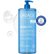 Uriage Derm Phy Extra-Rich Dermatological Cleansing Gel Изключително богат дерматологичен измиващ гел за лице и тяло, подходящ от раждането 1L