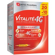 Forte Pharma Vitalite 4G Dynamisant 30x10ml - Незабавна стимулираща и енергийна хранителна добавка с женшен, гуарана, пчелно млечице и джинджифил в ампули Forte Pharma Vitalite 4G Dynamisant 30x10ml - Незабавна стимулираща и енергийна хранителна добавка с женшен, гуарана, пчелно млечице и джинджифил в ампули