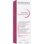 Bioderma Sensibio Defensive Rich Active Soothing Cream Богат крем за лице, шия за хидратация и защита 40ml