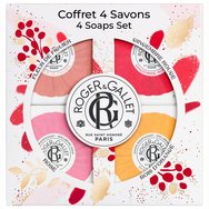 Roger & Gallet Gift Set Fleur de Figuier Soap Bar 50g & Rose Soap Bar 50g & Gingembre Rouge Soap Bar 50g & Bois D' Orange Soap Bar 50g - Освежаващи билкови сапуни за тяло с аромат на смокиня, роза, джинджифил, портокал