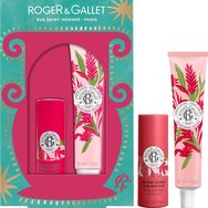 Roger & Gallet Promo Gingembre Rouge Sublimating Lip Balm 3,5g & Hand Cream 30ml - Подхранващ балсам за устни за фин блясък и подчертан естествен цвят с аромат на червени плодове и крем за ръце за подхранване и хидратиране с аромат на джинджифил и розови плодове
