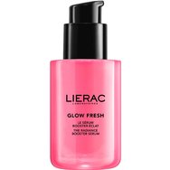 Lierac Glow Fresh Booster Serum Хидратиращ серум за лице под формата на гел за сияние, изглаждане & уплътняване с хиалуронова киселина & патентован антиоксидантен екстракт от лале 30ml