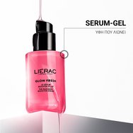Lierac Glow Fresh Booster Serum Хидратиращ серум за лице под формата на гел за сияние, изглаждане & уплътняване с хиалуронова киселина & патентован антиоксидантен екстракт от лале 30ml