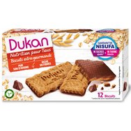 Ducan Nutrition Pour Tous Biscuits Extra Gourmands 12 парчета - Бисквитки с овесени ядки с шоколадово покритие Ducan Nutrition Pour Tous Biscuits Extra Gourmands 12 парчета - Бисквитки с овесени ядки с шоколадово покритие