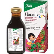 Floradix Kids Liquid Iron & Vitamin Formula 250ml - Хранителна добавка с желязо и витамини за физическа стимулация, енергия и нормално когнитивно развитие за деца над 3-годишна възраст с приятен вкус.