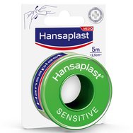 Hansaplast Sensitive 5m x 2.5cm 1 бр - Щадяща кожата, хипоалергенна лепяща фиксираща лента Hansaplast Sensitive 5m x 2.5cm 1 бр - Щадяща кожата, хипоалергенна лепяща фиксираща лента