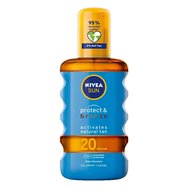 Nivea Sun Protect & Bronze Oil Spf20 Spray Activates Natural Tan 200ml - Слънцезащитно масло за тяло под формата на спрей със средна защита за активиране на естествения процес на потъмняване на кожата Nivea Sun Protect & Bronze Oil Spf20 Spray Activates Natural Tan 200ml - Слънцезащитно масло за тяло под формата на спрей със средна защита за активиране на естествения процес на потъмняване на кожата