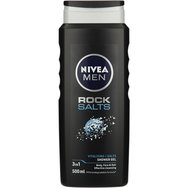 Nivea Men Rock Salts Shower Gel 500ml - Душ с пяна за тяло, лице и коса за дълбоко почистване Nivea Men Rock Salts Shower Gel 500ml - Душ с пяна за тяло, лице и коса за дълбоко почистване