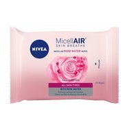 Nivea Micellair Cleansing Wipes with Rosewater 25 wipes - Почистващи кърпички за лице с розова вода, почиства дълбоко и ефективно премахва водоустойчивия грим
