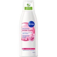 Nivea Rose Care Refreshing Formula Milk & Toner 200ml - Емулсия и тоник с розова вода и витамин Е за почистване и тонизиране на лицето от грим и замърсявания