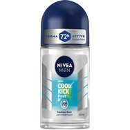 Nivea Men Cool Kick Fresh Anti Perspirant Deodorant Roll-On 50ml - Мъжки дезодорант със 72-часова антиперспирантна защита и кактусова вода Nivea Men Cool Kick Fresh Anti Perspirant Deodorant Roll-On 50ml - Мъжки дезодорант със 72-часова антиперспирантна защита и кактусова вода