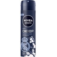 Nivea Men Deep Darkwood 72h Real Madrid Edition Anti-Perspirant Spray 150ml - Мъжки дезодорант спрей против изпотяване с дълготраен ефект