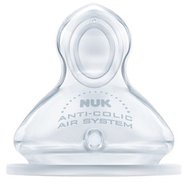 Nuk First Choice Anti-Colic Teat 0m+ Small Силиконови биберони против колики с естествена форма, които се адаптират към челюстта, 2 броя