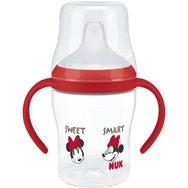 Nuk Perfect Match Learner Bottle 6m+ обучителна бебешка чашка с ергономични противоплъзгащи дръжки & широк ръб 150ml - червено Mickey Mouse