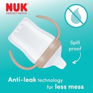 Nuk Perfect Match Learner Bottle 6m+ обучителна бебешка чашка с ергономични противоплъзгащи дръжки & широк ръб 150ml - червено Mickey Mouse