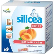 Hubner Silicea Direct Хранителна добавка под формата на гел за пиене за подкрепа на здрава кожа, силна коса & здрави нокти с вкус кайсия 30 Sachets