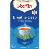 Yogi Tea Breath Deep 17 Teabags (17 сашета x 1,8g) - Билкова напитка с евкалипт, босилек и мащерка за свободно дишане и подобряване на дихателния ритъм