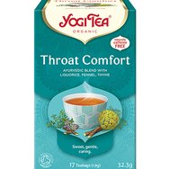 Yogi Tea Throat Comfort 17 Teabags (17 сашета x 1,9g) - Билкова напитка със сладник, копър и мащерка с успокояващи свойства за раздразнено гърло
