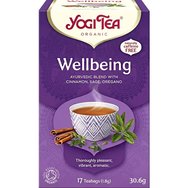 Yogi Tea Wellbeing Ayurvedic Blend 17 Teabags (17 Пликове x 1.8g) - Билкова напитка за релаксация и здраве с канела, градински чай и риган Yogi Tea Wellbeing Ayurvedic Blend 17 Teabags (17 Пликове x 1.8g) - Билкова напитка за релаксация и здраве с канела, градински чай и риган