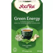 Yogi Tea Green Energy 17 броя (17 сашета x 1,8 g) - Аюрведична философия Напитка със смес от зелен чай, гуарана, джинджифил и бъз за енергия и загуба на тегло Yogi Tea Green Energy 17 броя (17 сашета x 1,8 g) - Аюрведична философия Напитка със смес от зелен чай, гуарана, джинджифил и бъз за енергия и загуба на тегло